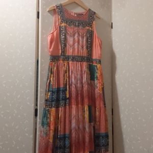 Anthropologie beaded maxi dress